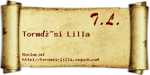 Tormási Lilla névjegykártya